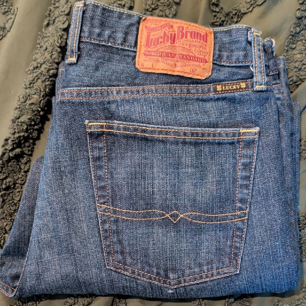 Lucky Brand Men's Dark Blue Straight Jeans - Picture 3 of 3